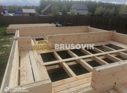 Баня 6х8 м из профилированного бруса 145х145 мм с рубкой углов &quot;в чашу&quot; по индивидуальному проекту в д. Вятчинки, Ивановоская область