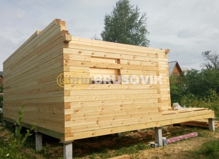 Баня 6х8 м из сухого профилированного бруса 145х145 мм по проекту №3 в Московской области