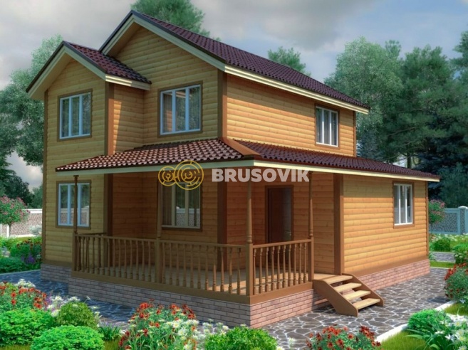 Проект №76 дома из бруса 8,5х8,5