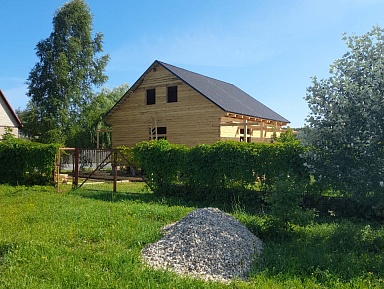 Дом 9х9 м из обрезного бруса 150х150 мм по индивидуальному проекту в г. Медынь, Калужская область - фото процесса строительства