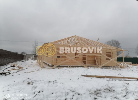 Дом 12х12м с шатровой крышей из профилированного бруса 145х195мм в д. Верхние Велеми, Серпуховской район, Московская область