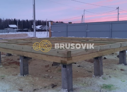 Баня 6х6м по проекту №15 из профилированного бруса 145х145мм в д. Глазово, Можайский район, Московская облать