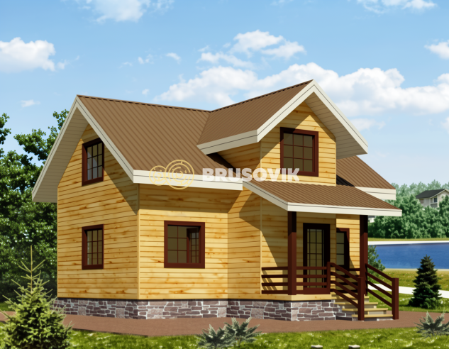 Проект №3 дома из бруса 6,5х8