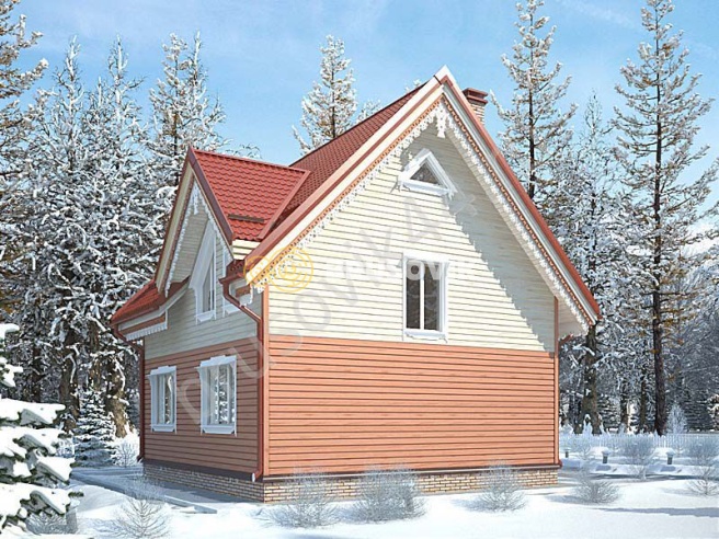 Проект №43 дома из бруса 9,7х8,7