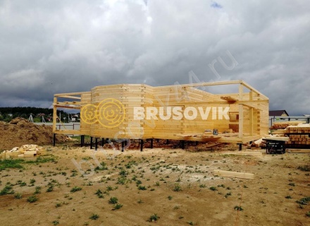 Дом из профилированного бруса 145х145 мм по индивидуальному проекту