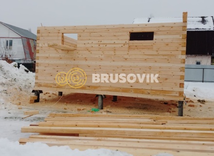 Баня 4х6 м из профилированного бруса 145х145 мм по индивидуальному проекту в д. Замятино, Кимрский район, Тверская область