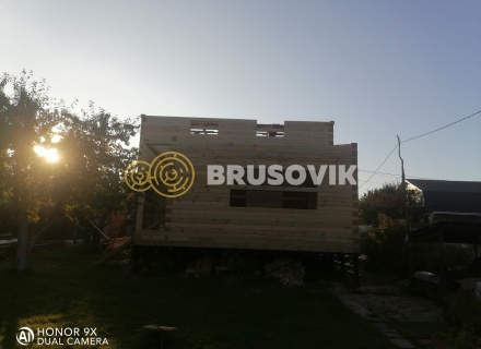 Двухэтажный дом 8х11м из профилированного бруса 145х195мм по индивидуальному проекту в СНТ Лесные поляны, городской округ Истра, Московская область