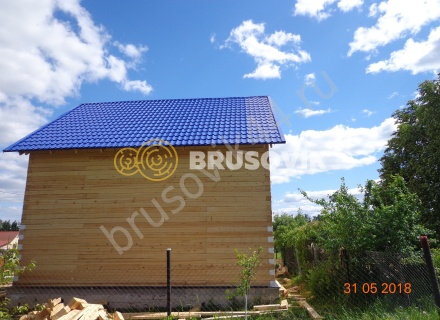 Дом по индивидуальному проекту из обрезного бруса 150х150 мм