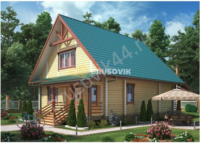 Проект №55 дома из бруса 9х10