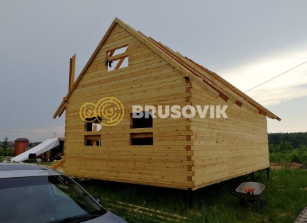 Дом 6х9 м из профилированного бруса 145х145 мм в коттеджном посёлке Барсово, д. Малые Петрищи, городской округ Щёлково, Московская область