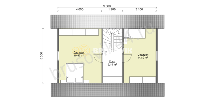 Проект №33 дома из бруса 6х9