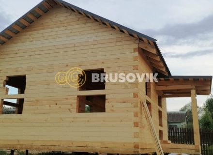 Дом 6х6м по индивидуальному проекту профилированного бруса 145х145мм в д. Яковлево, Тутаевский район, Ярославская область