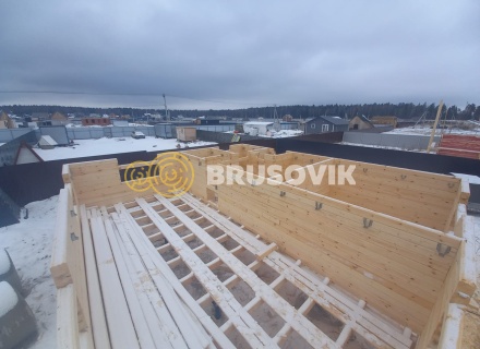 Дом 8х9м с террасой 2х4м из профилированного бруса 145х145мм по индивидуальному проекту в д. Новинское, Наро-Фоминский район, Московская область