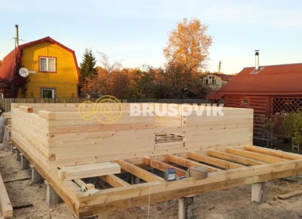 Полутораэтажный дом 6х8м из профилированного бруса 145х145мм по индивидуальному проекту в СНТ Пахма, Ярославский район