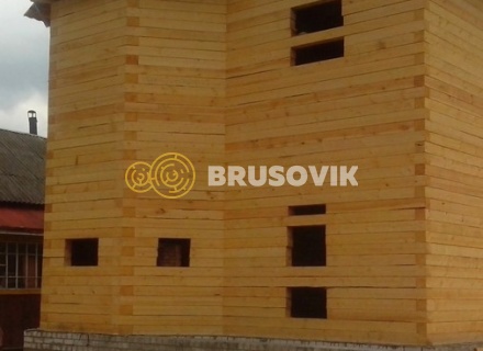 Двухэтажный дом 7х9 м из обрезного бруса 150х150 мм в Курской области