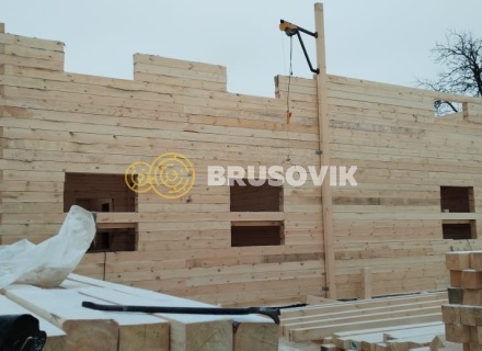 Двухэтажный дом 6х12м с террасой 3х6м из обрезного бруса 150х150мм по индивидуальному проекту в г. Иваново