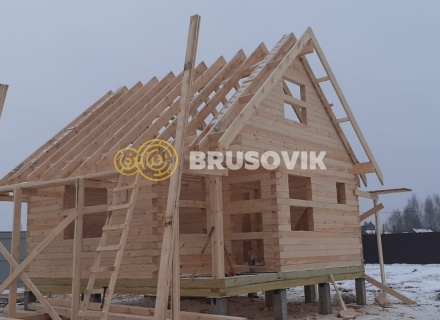 Баня 6х6м по проекту №15 из профилированного бруса 145х145мм в д. Глазово, Можайский район, Московская облать