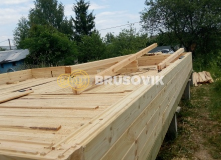 Баня 6х8 м из сухого профилированного бруса 145х145 мм по проекту №3 в Московской области