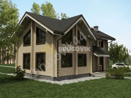 Проект №40 дома из бруса 8,4х12,02