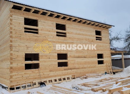 Двухэтажный дом 6х12м с террасой 3х6м из обрезного бруса 150х150мм по индивидуальному проекту в г. Иваново