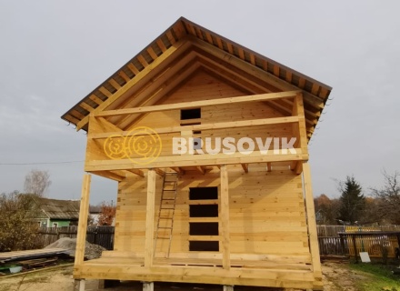 Полутораэтажный дом 6х8м из профилированного бруса 145х145мм по индивидуальному проекту в СНТ Пахма, Ярославский район