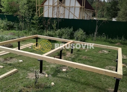 Баня 6х4м &quot;пятистенок&quot; из профилированного бруса 145х145мм в д. Ваньково, Дмитровский район, Московская область