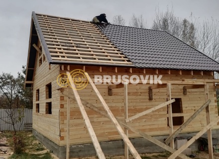 Дом 8х8м из профилированного бруса 145х145мм по индивидуальному проекту в д. Марьинка, Воскресенский р-н., Московская область