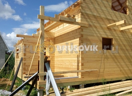 Баня 6х8 м из сухого профилированного бруса 145х145 мм по проекту №3 в Московской области