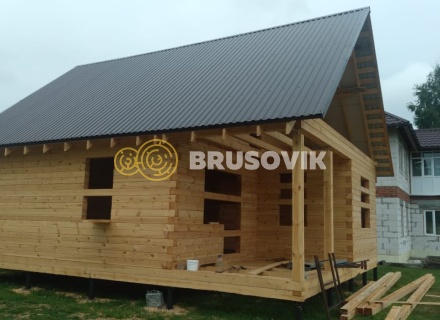 Дом 7,5х9м из профилированного бруса 145х145мм по проекту № 2 в д. Богданово, Рязанская область