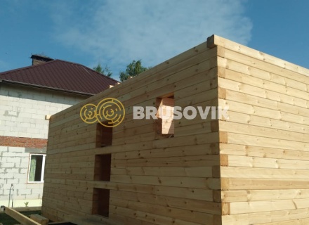 Дом 7,5х9м из профилированного бруса 145х145мм по проекту № 2 в д. Богданово, Рязанская область