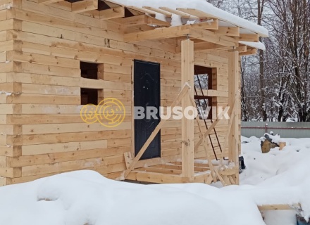 Дом 6х8 м из обрезного бруса 150х150 мм по проекту № 34  в селе Лужки, городской округ Истра, Московская область