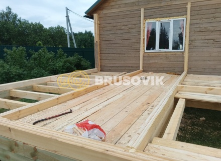 Пристройка к дому из профилированного бруса 145х145мм по индивидуальному проекту в д. Бакланово, Клинский р-н., Московская обл