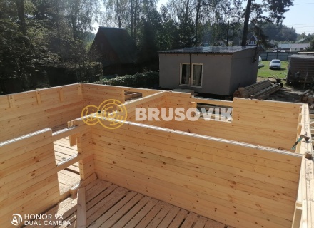 Дом 8х9м с открытой террасой 2х9м по индивидуальному проекту из профилированного бруса 145х145мм в СНТ &quot;Конник&quot;, Раменский район, Московская область