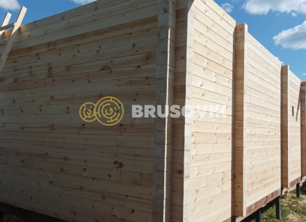 Баня 6х8 м из профилированного бруса 145х145 мм с рубкой углов &quot;в чашу&quot; по индивидуальному проекту в д. Вятчинки, Ивановоская область