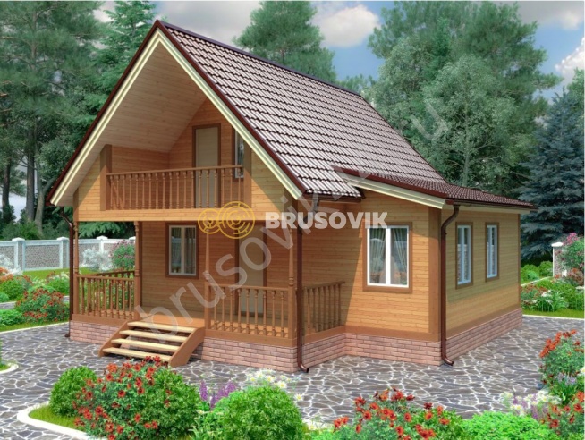 Проект №71 дома из бруса 8х8