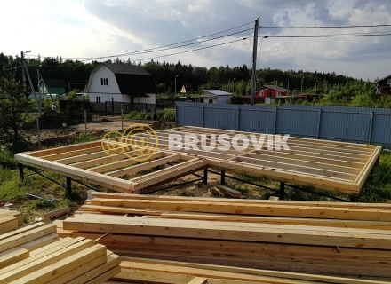 Дом 6х9 м из профилированного бруса 145х145 мм в коттеджном посёлке Барсово, д. Малые Петрищи, городской округ Щёлково, Московская область