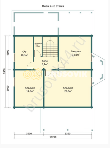 Проект №51 дома из бруса 15,6х11,7