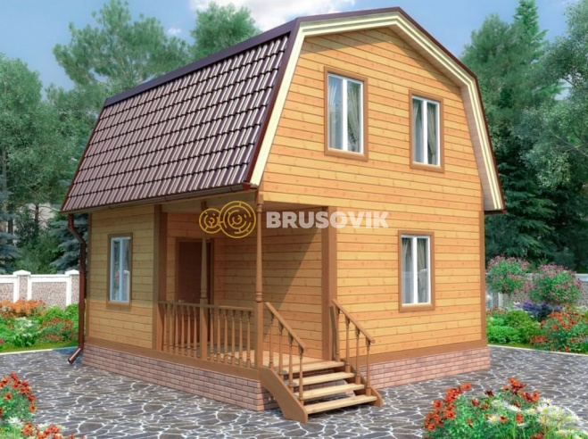 Проект №77 дома из бруса 6х6