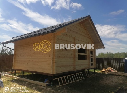 Баня 6х8 м из профилированного бруса 145х145 мм с рубкой углов &quot;в чашу&quot; по индивидуальному проекту в д. Вятчинки, Ивановоская область