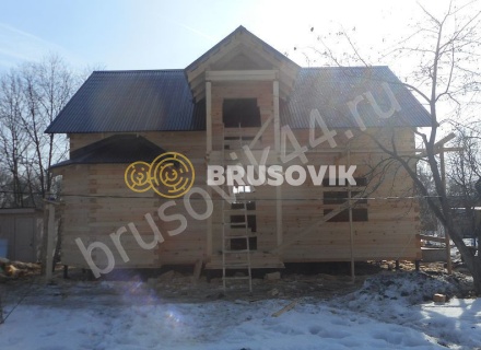 Зимнее строительство дома из бруса