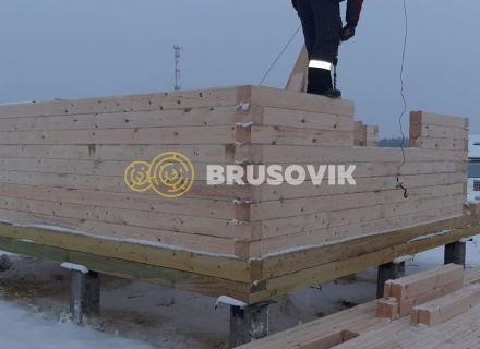 Баня 6х6м по проекту №15 из профилированного бруса 145х145мм в д. Глазово, Можайский район, Московская облать