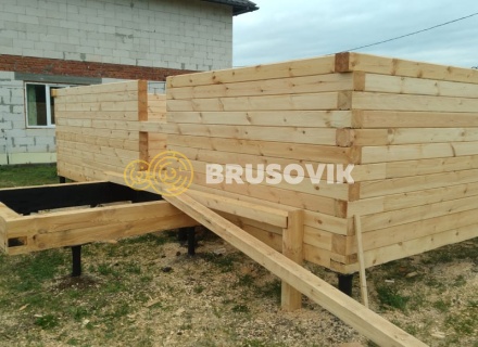 Дом 7,5х9м из профилированного бруса 145х145мм по проекту № 2 в д. Богданово, Рязанская область