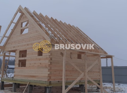 Баня 6х6м по проекту №15 из профилированного бруса 145х145мм в д. Глазово, Можайский район, Московская облать