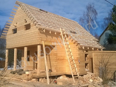 Строительство жилого брусового дома - фото процесса строительства