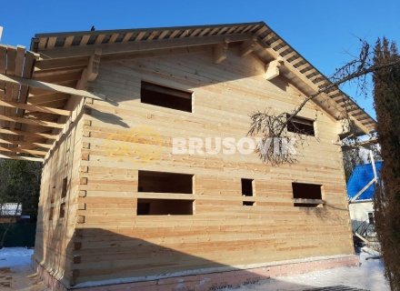 Дом 9,5х10,5 м из профилированного бруса 145х145 мм. СНТ Дружба, Одинцовский городской округ Московская область