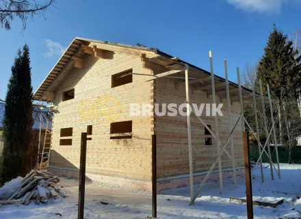 Дом 9,5х10,5 м из профилированного бруса 145х145 мм. СНТ Дружба, Одинцовский городской округ Московская область