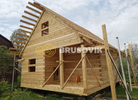 Баня 6х6 м из профилированного бруса 145х145 мм в д. Красные Орлы, городской округ Чехов, Московская область