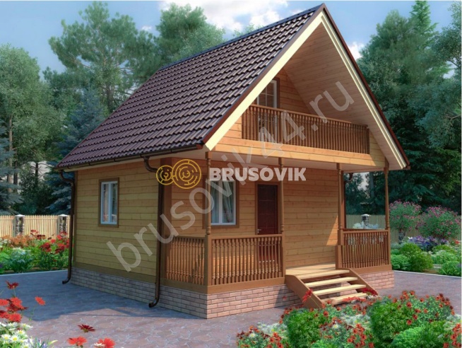 Проект №72 дома из бруса 6х6