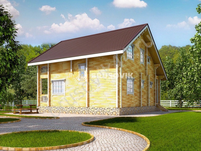 Проект №45 дома из бруса 9x9,72