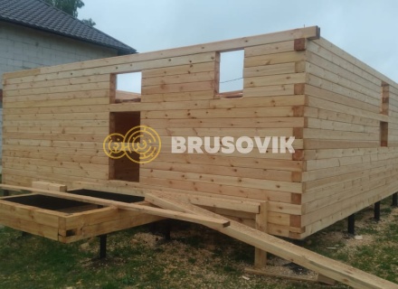 Дом 7,5х9м из профилированного бруса 145х145мм по проекту № 2 в д. Богданово, Рязанская область